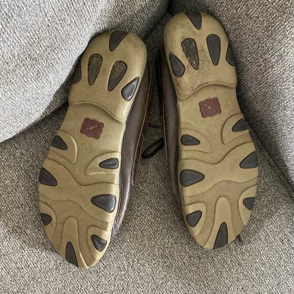 Twisted X Tooled Leather Detail Women's Boat Driving Shoes 8.5 Moccasin Floral - Picture 3 of 10